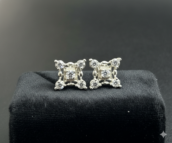 Vintage Diamond-Shaped Earrings