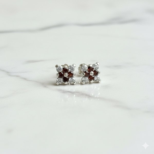Floral Sparkle Stud Earrings